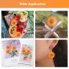 60PCS Dried Flowers for Resin, Orange Pressed Dry Needle Chrysanthemum Flowers for Candle Making Desk Lamp Craft DIY Jewelry Phone Case House Decoration view 4