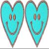 Ranger Return Set 2 of Small Cute Mini Heart Shape Smile Face Happy Love Sign Badge Tiny Decal Applique Sew Iron on Embroidered Patches - Green (Heart-Smile-GN-MINI2) view 1