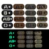 2 PCS AliPlus O+ POS Patches Blood Type Patches Luminous Glow in The Dark Laser Cut Patch Tactical Morale Patch Hook and Loop(2 * 1in Black White) view 2