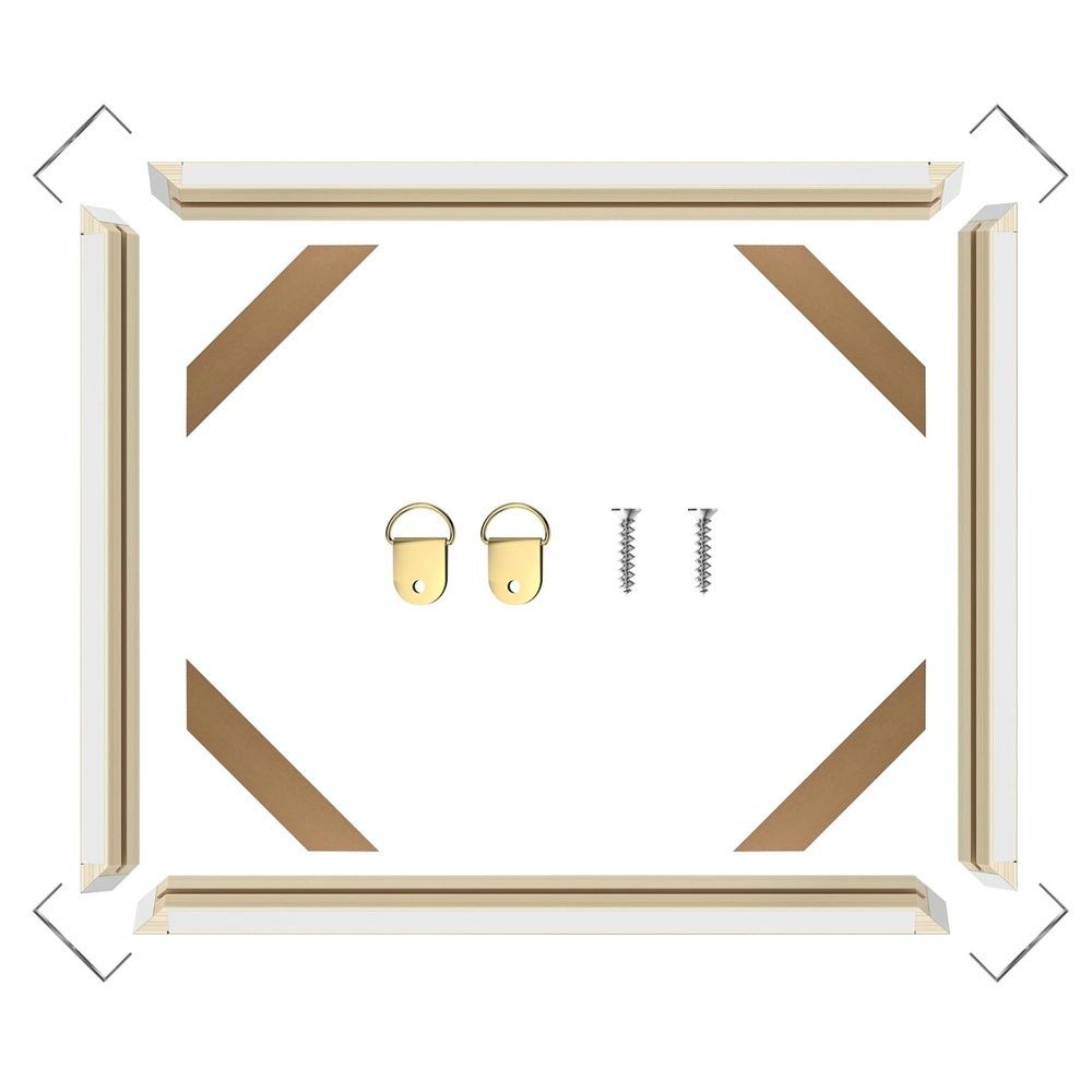 DIY Wood Canvas Stretcher Bars Kit 28" x 48", 1.25 Depth Gallery Wrapped Canvas Frame Kit for Oil Painting, Prints, Sturdy Wooden Frame for Wall Art, Easy Assembly, Made in USA