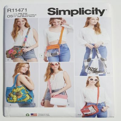 Simplicity Sewing Pattern R11471 OS (One Size) Tote, Bags, and Pouch