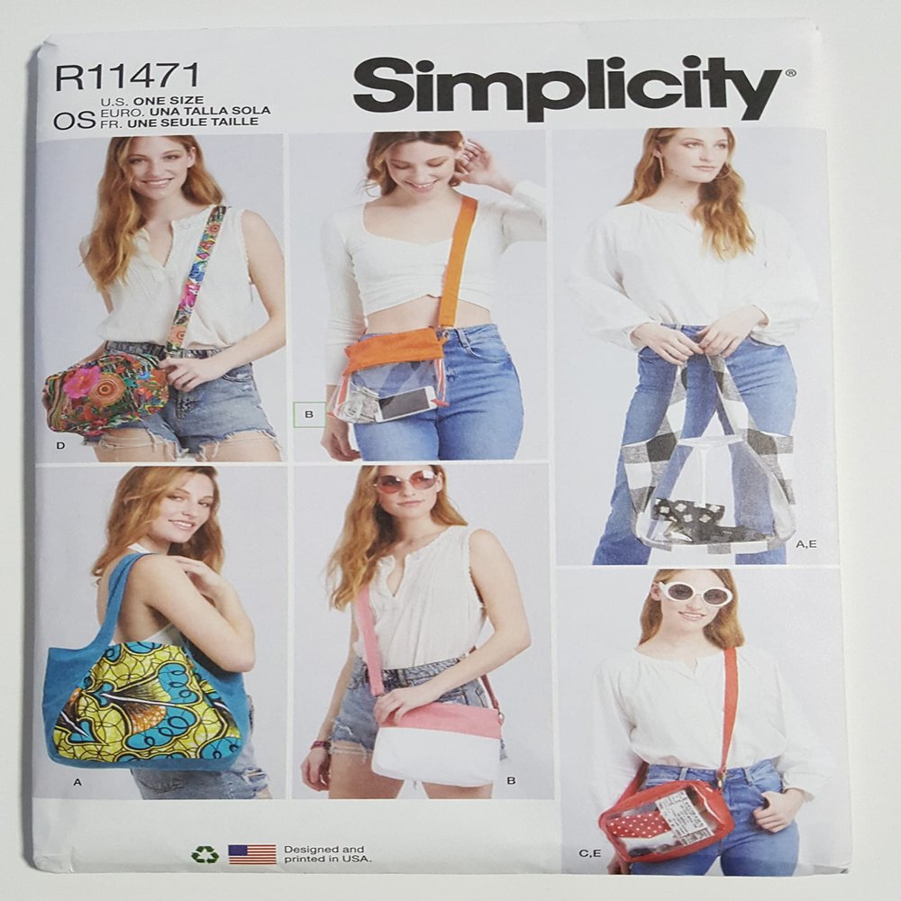 Simplicity Sewing Pattern R11471 OS (One Size) Tote, Bags, and Pouch