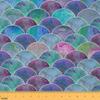 Sea Mermaid Scale Upholstery Fabric for Chairs, Ocean Fish Scales Outdoor Fabric By The Yard, Marine Life Sealife Purplr Green Ombre Decorative Fabric for Upholstery and Home DIY Projects, 10 Yards view 1