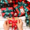 DECYOOL 4 Rolls 100 Yards Christmas Snowflake Ribbons for Gift Wrapping, 25mm Wide Red and Green Satin Ribbon for Festival Holiday Party Decorations DIY Crafts view 4