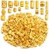 100 Gram Assorted Styles Column Spacer Beads Alloy Barrel Tube Loose Spacer Beads Jewelry Findings Accessories for DIY Bracelet Necklace Craft Supplies, Bright Golden view 1