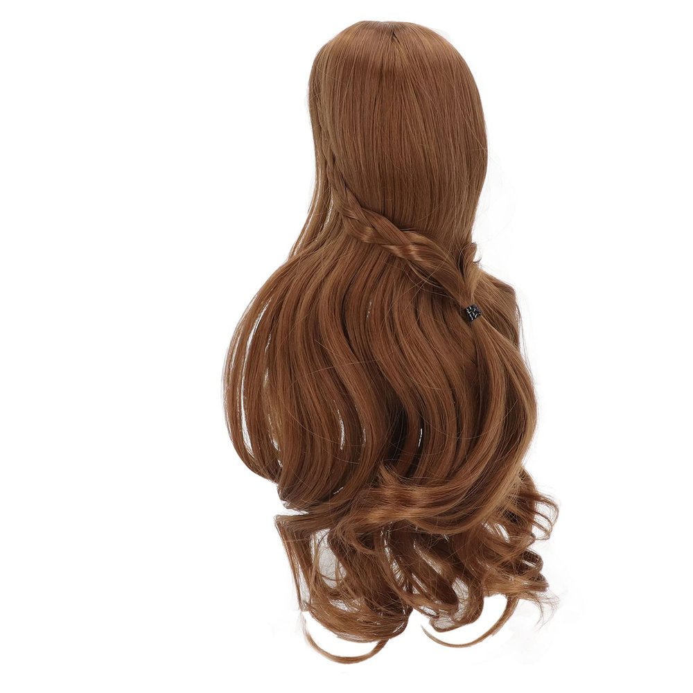 Jakoo BJD Doll Wig High Temperature Filament Pure Fringe Hair Wig Doll Cut DIY for 2124cm Head Circumference Light Brown