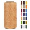 LEREATI 0.8mm Waxed Thread for Leather Sewing, 284 Yards, 150D Flat Wax String, Waxed Cord for Bracelet Making, Bookbinding, Shoe Repairing, Leather Projects, DIY Crafts (Khaki) view 1