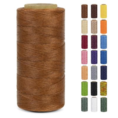 LEREATI 0.8mm Waxed Thread for Leather Sewing, 284 Yards, 150D Flat Wax String, Waxed Cord for Bracelet Making, Bookbinding, Shoe Repairing, Leather Projects, DIY Crafts (Brown)