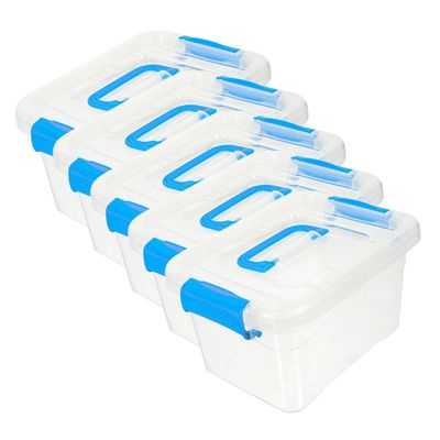 Zerodeko 5pcs Handheld Storage Box Desktop Organizer for Toys Accessories Lightweight Material Lid for Bathroom Bedroom Use