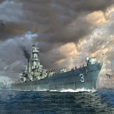 Trumpeter 1/700 US Navy Large Cruiser CB-3 Hawaii Plastic Model 06740 Molded Color