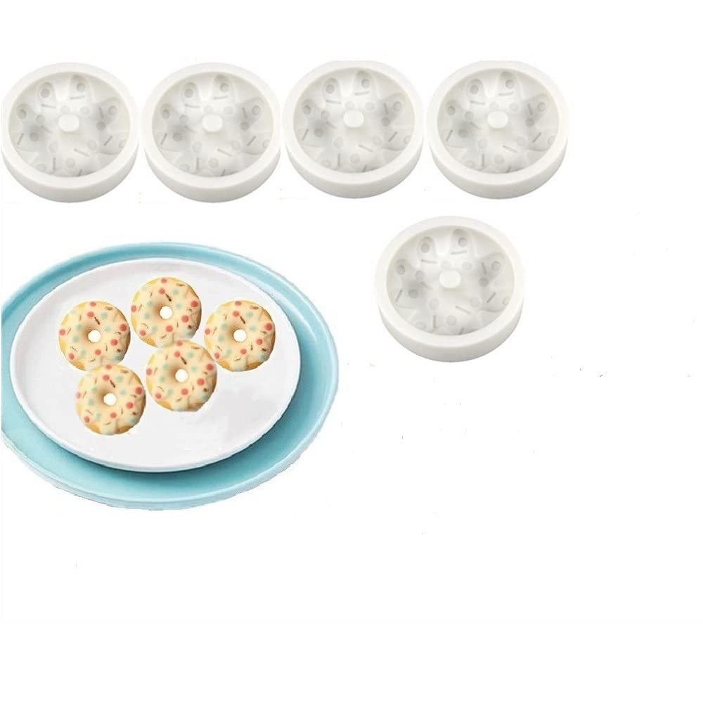 5pcs Cake Fondant Mold- Donut Mold Silicone For Chocolate, Candy, Cake Decoration, Polymer Clay, Sugar Craft, Soap and More