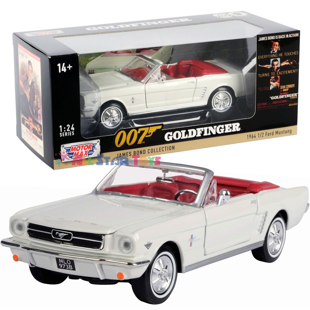 Motor Max 1964 Ford Mustang Convertible, James Bond 79852WWT - 1/24 Scale Diecast Model Toy Car