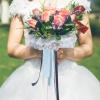 4 Rolls Handmade Fringe Chiffon Ribbon 1" W x 5Yd Per Roll,Blue & Cream Silk-Like Ribbons Set (1" x 20Yd, Blue & Cream) view 3