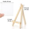 Tosnail 24 Pack 4" x 4" Mini Canvas and Easel Set, Small Art Easel Stand with Canvas Set, Tabletop Wooden Display Stand and Canvas Panels for Artist, Students, Adults, Kids Painting view 2
