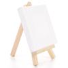 Tosnail 24 Pack 4" x 4" Mini Canvas and Easel Set, Small Art Easel Stand with Canvas Set, Tabletop Wooden Display Stand and Canvas Panels for Artist, Students, Adults, Kids Painting view 4