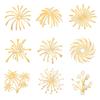OLYCRAFT 9pcs Self Adhesive Golden Brass Stickers Metal Stickers Fireworks Pattern Sticker Resin Art Epoxy Sticker for Scrapbooking Phone & Water Bottle Decoration 1.6x1.6 inch view 1