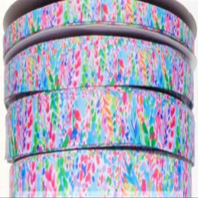 3yds Lilly Inspired Catch The Wave 3/8" 5/8" 7/8" 1.5" 3" Grosgrain Ribbon (3/8")