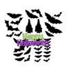 33 Black Bat Card Stock Cut Outs Halloween Hanging Decorations view 1