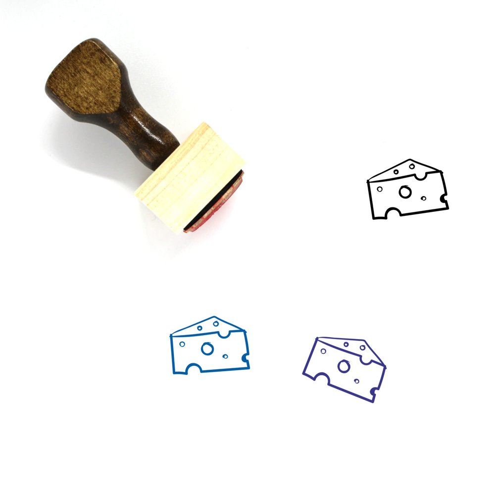 Cheese Wooden Rubber Stamp No. 164 (1" x 1")