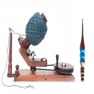 Wooden Yarn Ball Winder for Heavy Duty Large Knitting Wood Winder and Swift | Hand Operated Premium Crafted Knitting & Crochet Ball Winder - Knitter's Gifts Center Pull Ball Winder