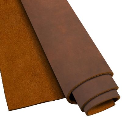 ELW Crazy Horse Leather 5-6 OZ (2-2.4mm) | Bourbon Brown | Pre-Cut 10"x24" | Full Grain Cowhide Handmade Leather for DIY, Crafts, Sheaths, Sewing, Workshop