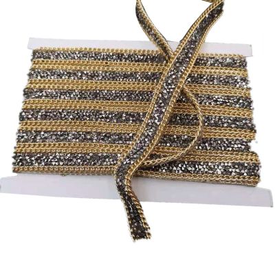 Rhinestone Ribbon Trim Resin Crystal Decoration Hair Accessories Trimminghot melt Adhesive DIY Shoes Garment Hat Shiny (Color : Grey, Size : 5 Yard)