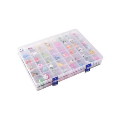 BangQiao 2 Pack Fixed 48 Grids Clear Plastic Divider Storage Box, Transparent Organizer Container Case for Bead, Button, Jewelry, Diamond, Craft, Small Parts, Sewing KitDIY Accessories
