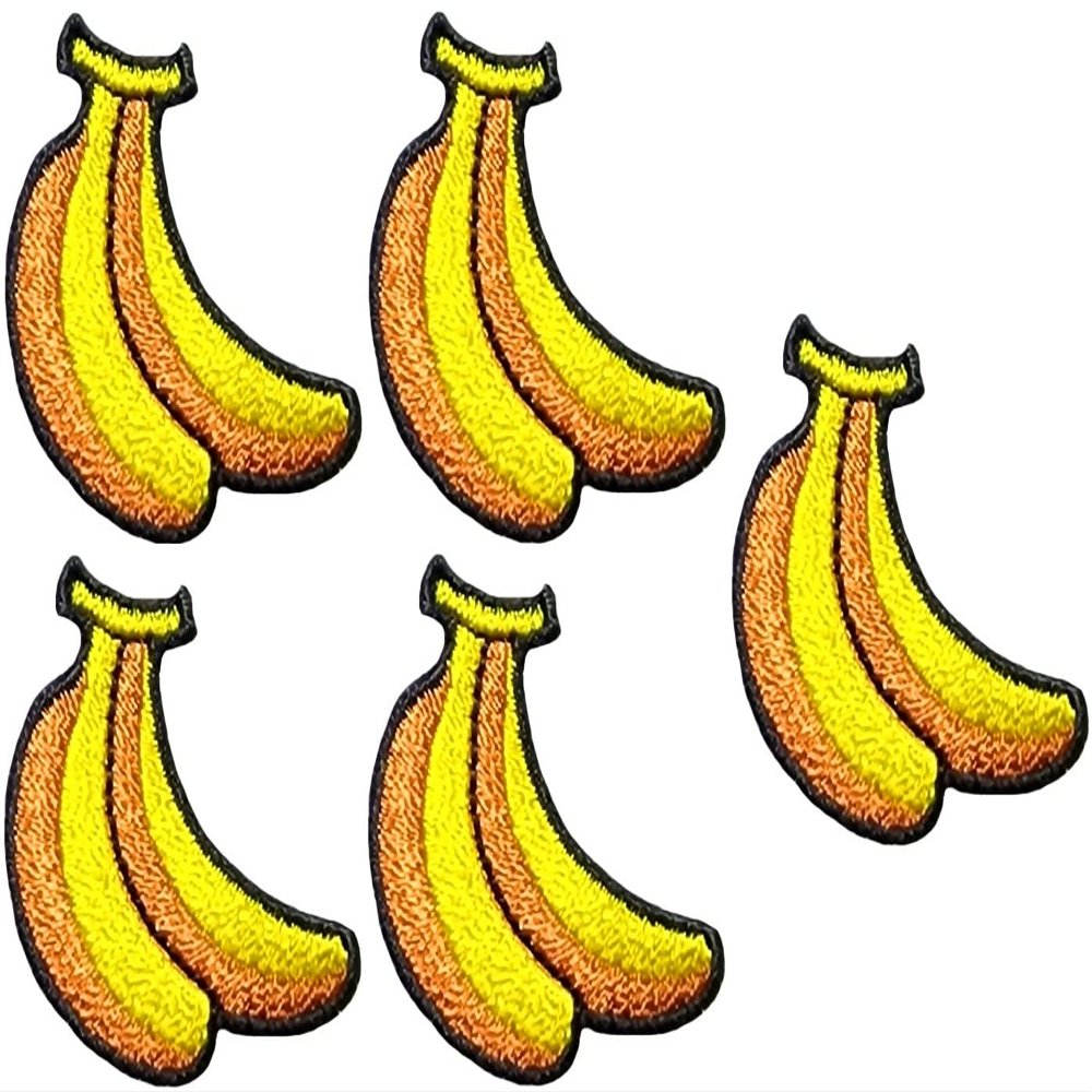 Ranger Return Set 5 of Small Cute Banana Fruit Sweet Mini Tiny Sew Iron on Embroidered Patches (Banana-YL-MINI5)