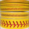 3yds Yellow Red Foil Softball Stitch 3/8" 5/8" 7/8" 1.5" 2.25" Grosgrain Ribbon (1.5") view 1