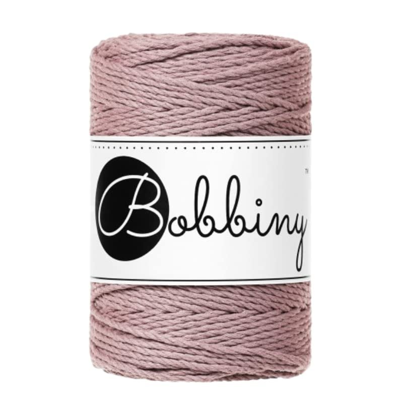 Bobbiny Baby 1.5mm 3 Ply Macrame Cord (Mauve) 108yds/330ft (100% Recycled Cotton)