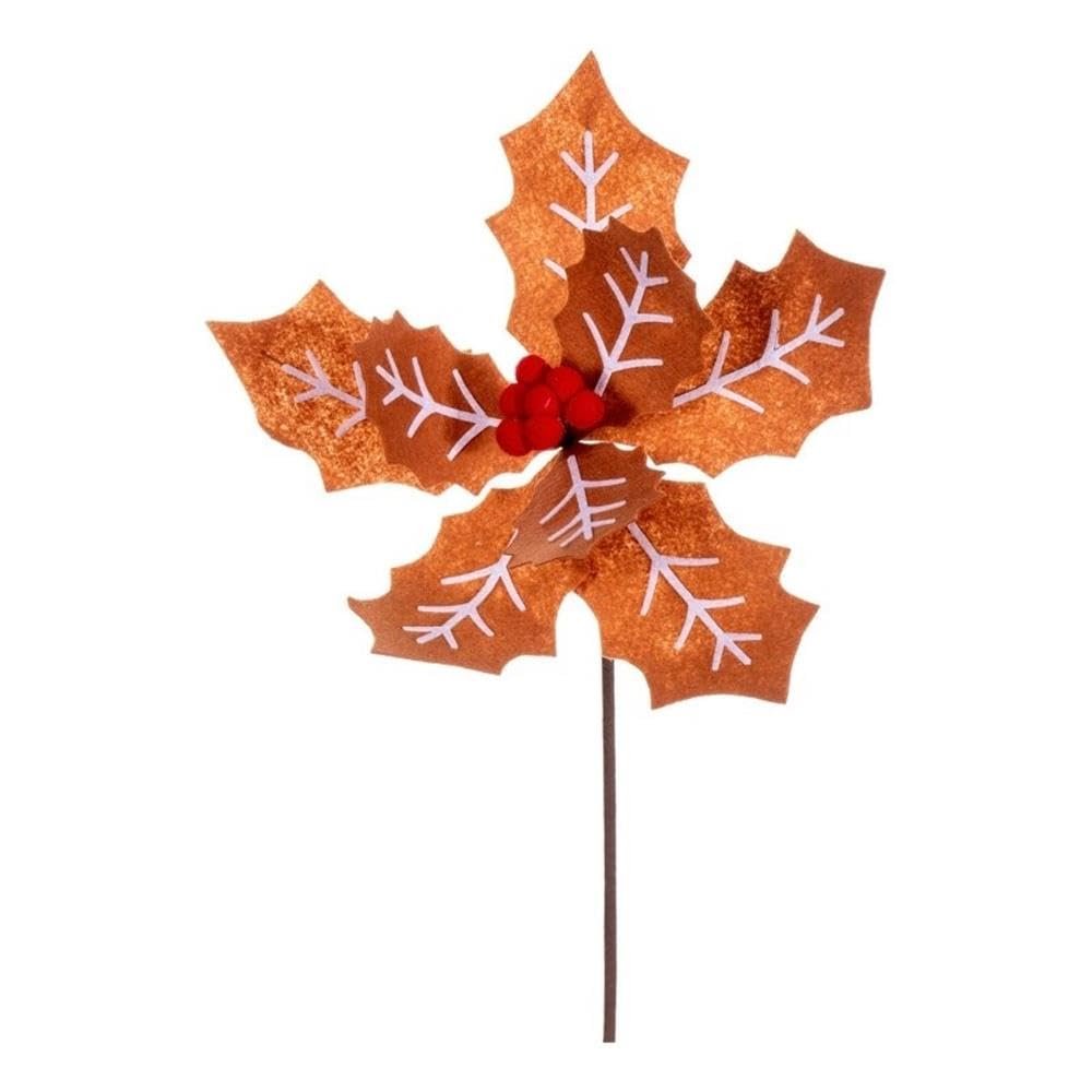 Vickerman 22" Red and White Felt Poinsettia, 4 per Bag.