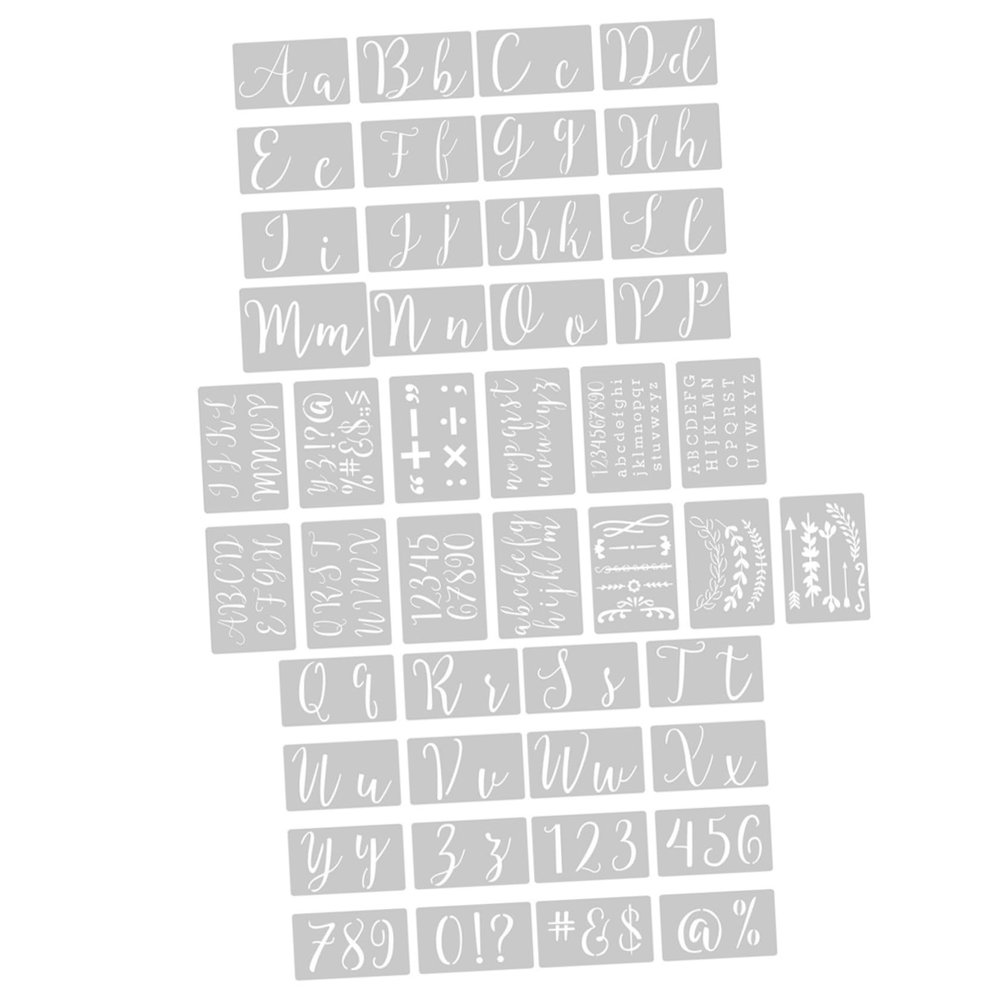 VICASKY 45pcs Washable Drawing Stencils Multi-Function Decorative Templates for Graffiti Wall Art Home Decor and Craft Projects Plastic Easy to Use