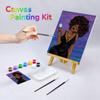 VOCHIC Painting Kit Pre Drawn Canvas for Painting for Adults Party Kits Paint and Sip Party Supplies 8x10 Canvas 8 Acrylic Colors,3 Brush,1 Pallet Chic Girl Art Set view 2