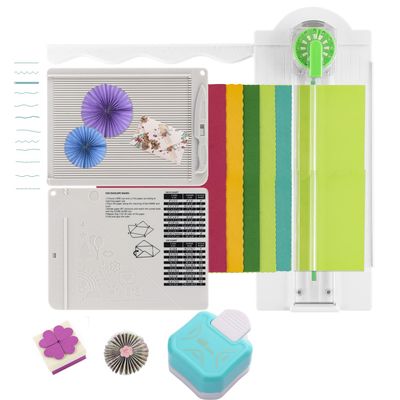 3Pcs/Set Craft Paper Trimmer 12 Shapes in 1 with Mini Scoring Board and 3 in 1 Corner Rounder Paper Punch 12 inch Paper Trim Cutter Tool for Making Scrapbooking, Envelope Maker, Coupons and Photo