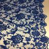 52" Floral Hand Lace Scalloped Fabric | Sold by The Yard (Royal Blue) view 4