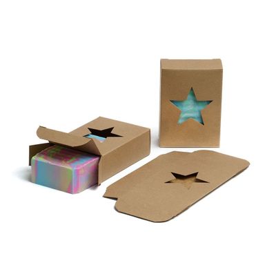 Star Window Soap Boxes Kraft Recyclable Packaging for Handmade Soap, Wholesale Holiday Artisan Packaging, Parties, Celebrations Made in USA 2 3/4" x 3 13/16" x 1 4/16" - Case of 1,000
