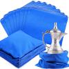 Sanwuta 8 Pcs Zippered Silver Storage Bags Anti Tarnish Silver Pouches Keeper Jewelry Storage Protector Bags(9 x 12 Inch,Navy Blue) view 1