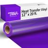 Frisco Craft HTV Vinyl Rolls - Heat Transfer Vinyl Rolls for Custom Prints - 12" x 20ft Matte HTV Roll - Iron on for All Cutter Machines - PU Heat Transfer - DIY (Purple) view 1
