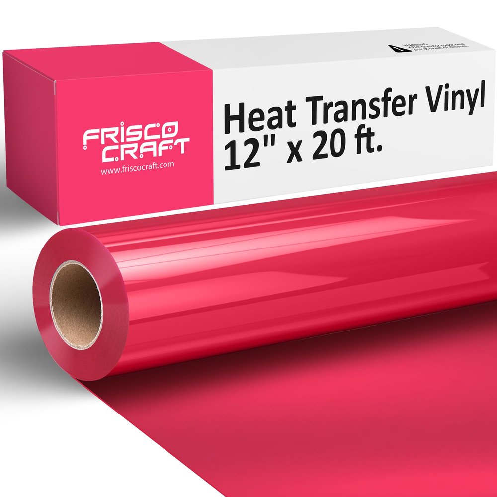 Frisco Craft HTV Vinyl Rolls - Heat Transfer Vinyl Rolls for Custom Prints - 12" x 20ft Matte HTV Roll - Iron on for All Cutter Machines - PU Heat Transfer - DIY (Rose Gold)