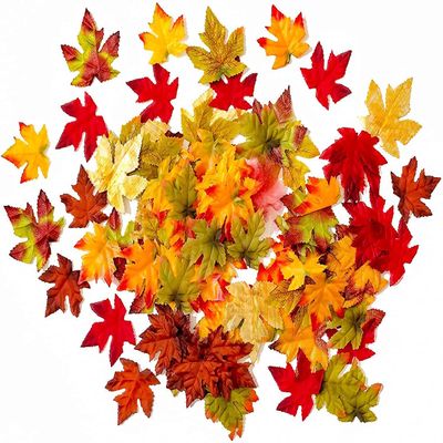 Fall Crafts Leaves Orange Color Variety Decorative Scatter for Centerpieces, Autumn Decor, and More - 50 Pieces, Multicolor, 5312731