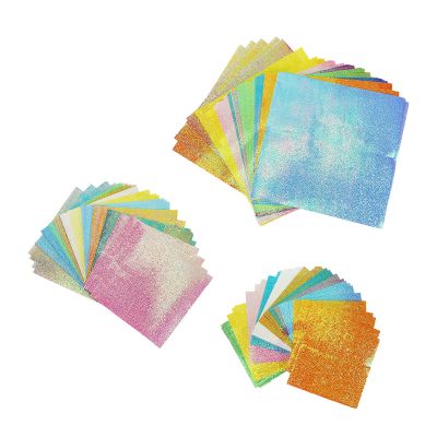 WDONAY 150 Sheets Shiny Origami Paper Mixing Colors Glitter Origami Square Folding Paper for DIY Paper Cuts Craft Party Decor(2.76", 3.94", 5.91")