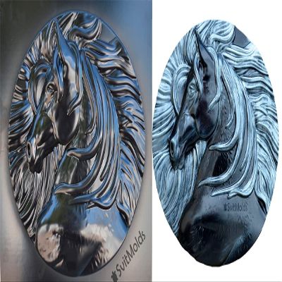 SvitMolds DIY Mould Panno Panel Bas-Relief Nice Horse's Head Concrete Plaster Plaque Molds Decor Wall D77
