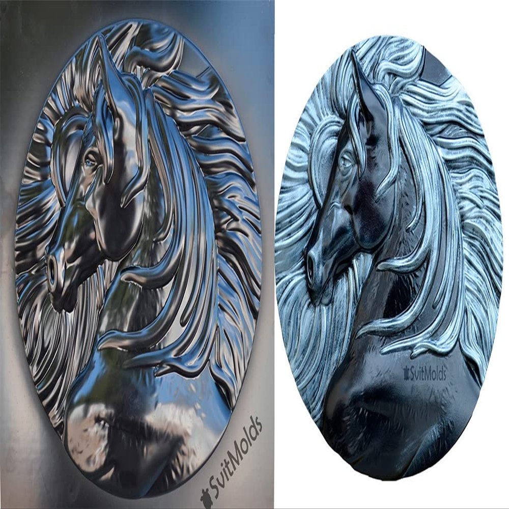 SvitMolds DIY Mould Panno Panel Bas-Relief Nice Horse's Head Concrete Plaster Plaque Molds Decor Wall D77