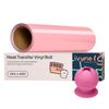 iVyne, HTV Heat Transfer Vinyl Roll, Iron On Vinyl Sheets for Cricut, Heat Press Vinyl for T-Shirts, Caps, & Crafting Projects, 12" x 25 ft White HTV Vinyl Roll, Pink view 1