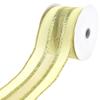 Homeford Christmas Velvet Mesh Center Wired Ribbon, 2-1/2-Inch - Ivory/Gold view 1