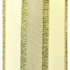 Homeford Christmas Velvet Mesh Center Wired Ribbon, 2-1/2-Inch - Ivory/Gold view 2
