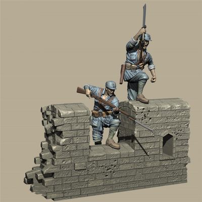 1/35 WWII Chinese Soldier Resin Figure Kit Miniature Resin Model Kit // Pq0-71 (unassembled and unpainted) (with Base)