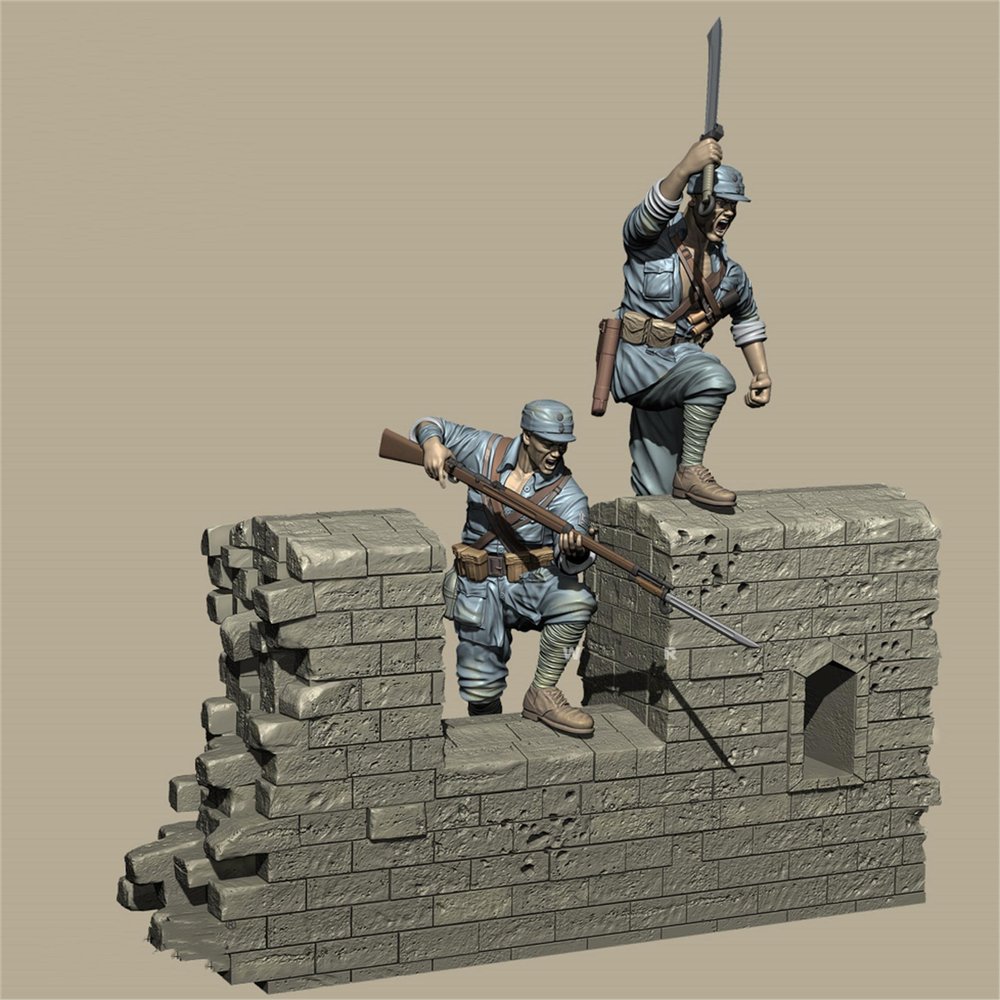 1/35 WWII Chinese Soldier Resin Figure Kit Miniature Resin Model Kit // Pq0-71 (unassembled and unpainted) (with Base)