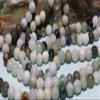 Assorted Agate Gemstone Smooth Round Large Hole Beads 9.5mm to 10.4mm 15 in. Full Strand, Loose Beads, Swirl Banded Cream, Gray, Green, Red view 1