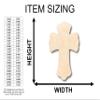 Unfinished Wood Cross Shape Craft up to 46" DIY 14" / 1/2" view 2